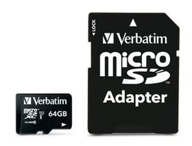 Verbatim 64 GB Premium 300x Micro SD Card with Adapter