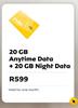 Yello 20GB Anytime Data + 20GB Night Data
