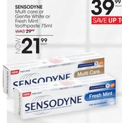Sensodyne Multi Care Or Gentle White Or Fresh Mint Toothpaste-75ml Each