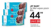 Jet Baby 3 x Wet Wipes Pack-80s