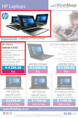 First Shop : HP Laptops (1 July - 31 July 2017), page 1