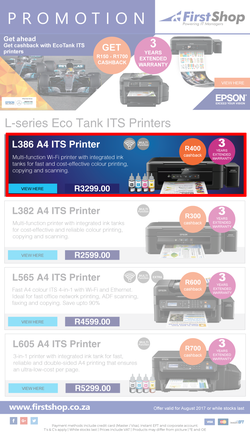First Shop : Epson Promotion (1 Aug - 31 Aug 2017), page 1