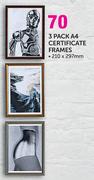 3 Pack A4 Certificate Frames-210 x 297mm