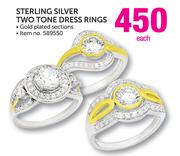 JCSA Sterling Silver Two Tone Dress Rings-Each