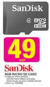SanDisk 8GB Micro SD Card-Each