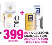 Celltone Snail Gel 50ml+ 60ml Tissue Oil Free-Per Bundle