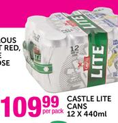 Castle Lite Cans-12x440ml Per Pack
