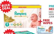Pampers Premium Care Mega Box + Free Wipes-Each