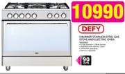 Defy 90cm 5 Burner Stainless Steel Gas Stove And Electric Oven DGS161