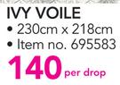Always Home Ivy Voile 230x218Cm-Per Drop