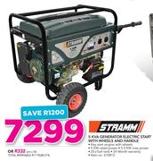 Stramm 5KVA Generator Electric Start With Wheels And Handle