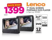 Lenco 7" Dual Screen Portable DVD Player-Each