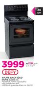 Defy 4 Plate Solid Stove BLK DSS 494