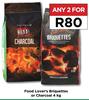 Food Lover's Briquettes Or Charcoal-For Any 2 x 4Kg