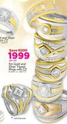 JCSA 9ct Gold And Silver Tripset Rings With CZ-Per Set