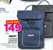 Aspen 3 Division Flapover Backpack-Each