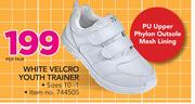 Genius White Velcro Youth Trainer-Per Pair