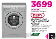 Defy 6Kg Front Load Washing Machine Metallic
