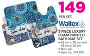Waltex 2 Piece Luxury Foam Printed Bath Mat Set-Per Set
