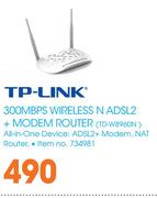 TP-Link 300MBPS Wireless N ADSL2 + Modem Router TD-W8960N