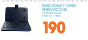 Swiss Mobile 7" Wired Keyboard Case Excluding Device