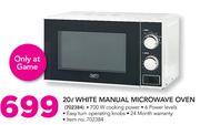 Defy 20Ltr White Manual Microwave Oven 702384