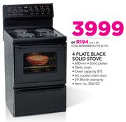 Defy 4 Plate Black Solid Stove