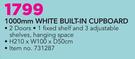 Ucan 1000mm White Built-In Cupboard