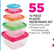 Mainstays 10 Piece Plastic Microwave Set