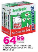 Parmalat Ever Fresh Full Cream, Low Fat Or Fat Free Milk-6 x 1Ltr Per Pack