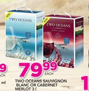 Two Oceans Sauvignon Blanc Or Cabernet Merlot-3Ltr Each
