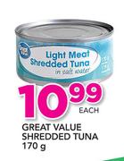 Great Value Shredded Tuna-170g