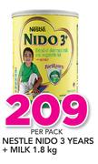 Nestle Nido 3 years+ Milk 1.8Kg-Per pack