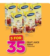 Purity Fruit Juice Assorted-5 x 200ml
