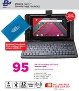 Boost Striker Play 7" 3G WiFi Tablet Bundle-On MyMeg 500 TopUp