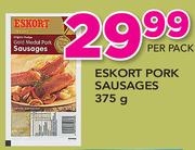 Eskort Pork Sausages-375g Per Pack