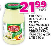 Crosse & Blackwell Tangy Mayonnaise 750g, Salad Cream 790g, Trim 790g or Lite 790g-Each