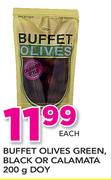Buffet Olives Green, Black Or Calamata 200g Doy-Each