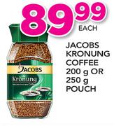 Jacobs Kronunng Coffee 200g or 250g Pouch-Each
