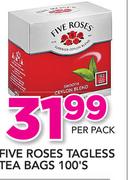 Five Roses Tagless Tea Bags-100's Per Pack