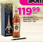 Richelieu Brandy 750ml And Pen Gift Set