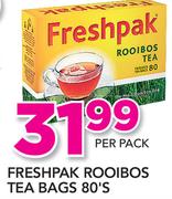 Freshpak Rooibos Tea Bags-80's Per Pack