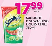 Sunlight Dishwashing Liquid Refill-750ml