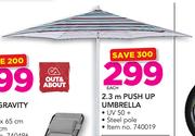 Out & About 2.3m Push Up Umbrella