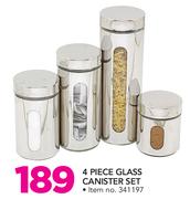 4 Piece Glass Canister Set