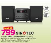 Sinotec 2.0 Channel DVD Micro Hi-Fi MD001
