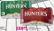 Hunters Dry Or Gold Cans-12x440ml Per Pack