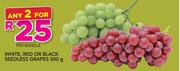 White, Red Or Black Seedless Grapes 500g Bundle-For Any 2