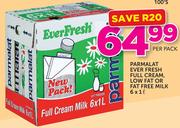 Parmalat Ever Fresh Full Cream,Low Fat Or Fat Free Milk-6 x 1Ltr Per Pack