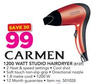 Carmen 1200 Watt Studio Hairdryer 5137